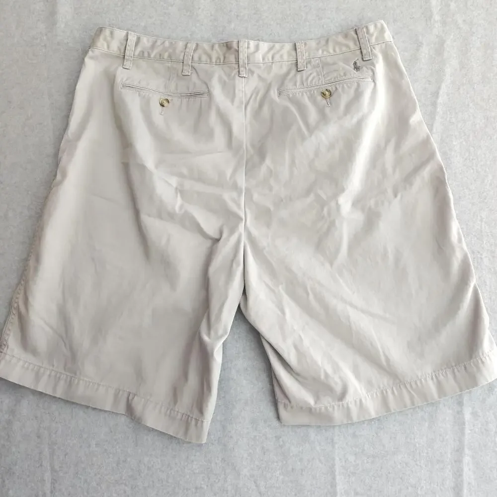 Polo Ralph Lauren Chino Shorts Mens 40 Beige Relaxed Fit Cotton Pockets Casual
